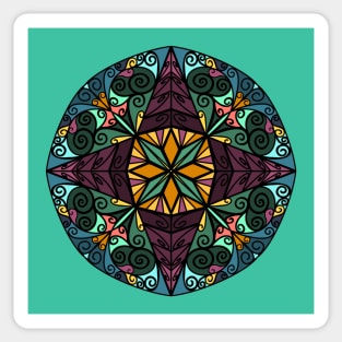 Geometric mandala design with swirls and twirls Sticker